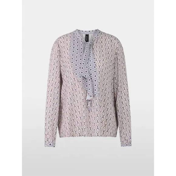 NEW MARC CAIN bow with frill blouse in lavendar print - Picture 4 of 4